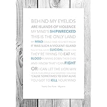Twenty One Pilots Migraine Funky Lyric Art Print A4 Size