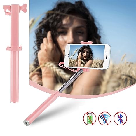 X-Tab Selfiestick für SiSWOO Monster R8 Selfie Stange Stick Halterung Mini Handy - UStick Rosa