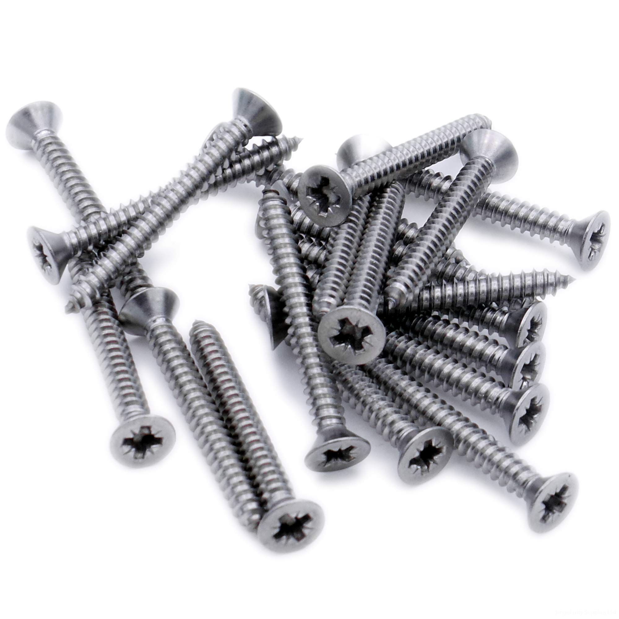 No.2 x 0.5 (2.2mm x 13mm) Pozi Countersunk Self-Tapping Screw - Stainless Steel (A2) (Pack of 20)