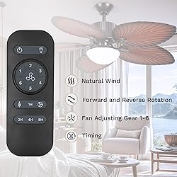 DWVO 52" Tropical Ceiling Fan with Light
