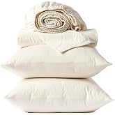 Coyuchi Classic Organic Sateen Sheet Set, 100% GOTS Certified | Organic Cotton 4-Piece Bedding Set, Silky Soft Sateen Weave, Queen, Undyed