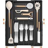 Lifewit Expandable Silverware Drawer Organizer, Utensil Tray for Kitchen | BPA Free Flatware Cutlery Holder, Adjustable Plast