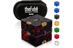 PILPOC theFube Infinity Cube Fidget Desk Toy - Premium Quality Aluminum Infinite Magic Cube with Exclusive Case, Sturdy, Heav