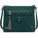 FADEON Large Crossbody Purses for Women Crossbody Bag, Designer Leather Cross Body Purses Multi Pocket Shoulder Bag