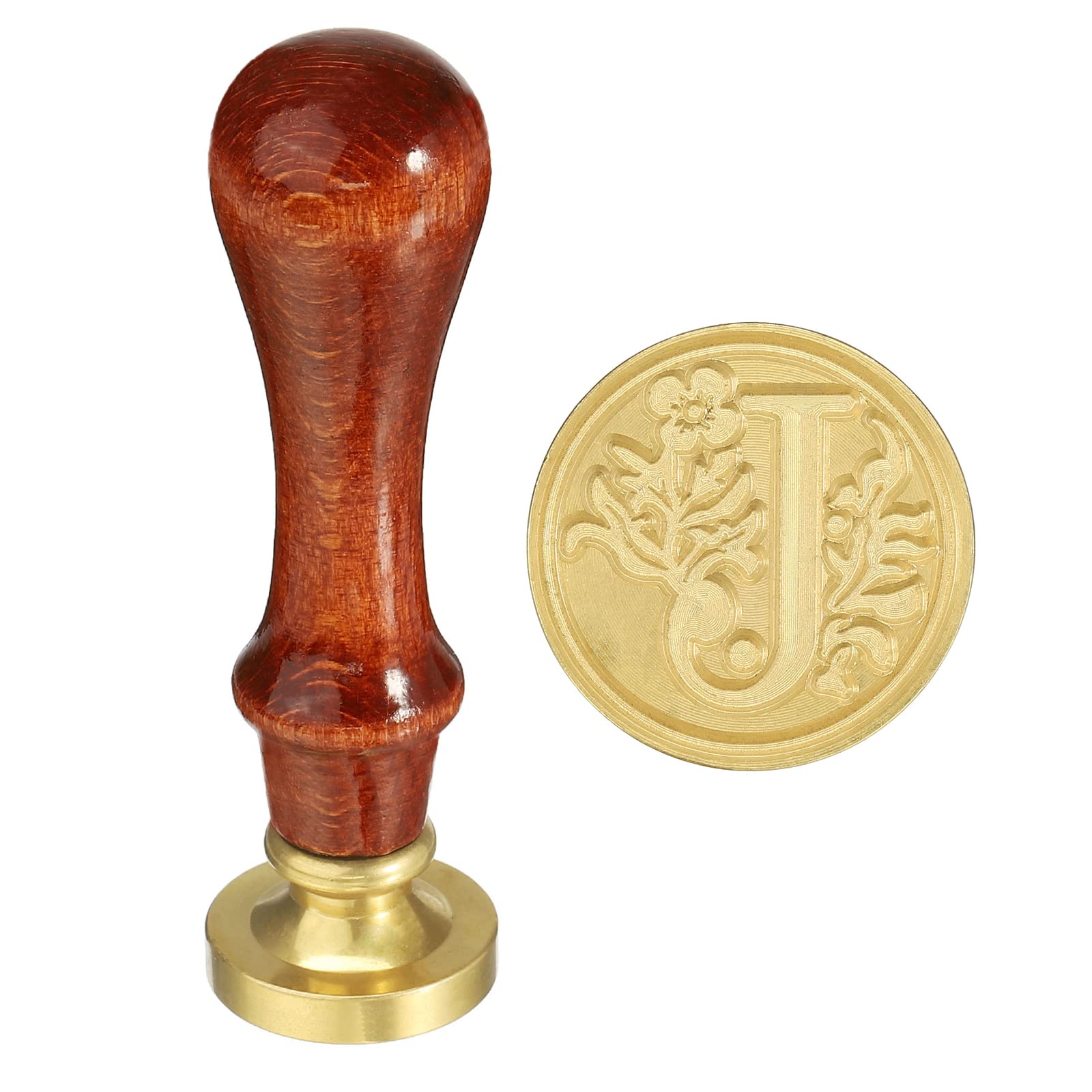 YOKIVE Alphabet Wax Seal Stamp, Letter Stamper with Removable Handle Head Decorate Postcards, Great for Festivals, Weddings (Golden, Red, Letter J)