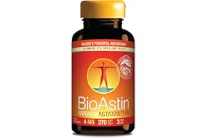 Nutrex Hawaii BioAstin Hawaiian Astaxanthin - 4mg, 270 Softgels - Farm-Direct Premium Antioxidant Supplement to Support Eye, Skin, Joint & Immune System Health -Non-GMO & Gluten-Free