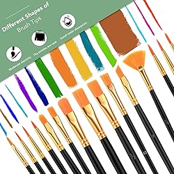 AROIC Acrylic Paint Brush Set,4pack/60pcs Nylon