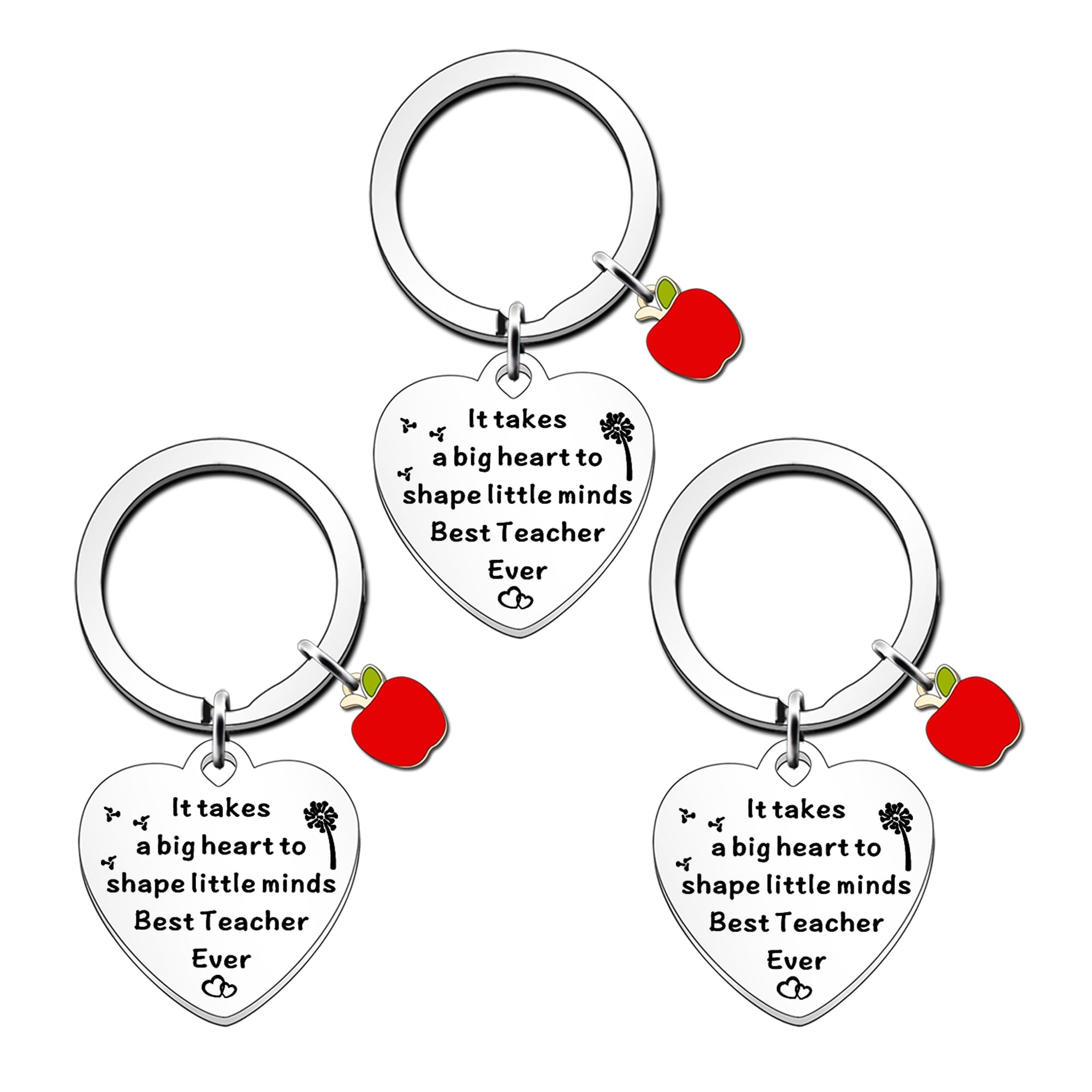 FMCC Best Teacher Gifts Thank You Teacher Gifts for Women Teacher Leaving Gifts It Takes a Big Heart To Shape Little Miinds 3PCS