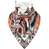 GERINLY 35 Inch Wild Rag Cowboy Scarves for Men, Large Rancher Neckerchief Silk Feel, Oversize Western Bandana