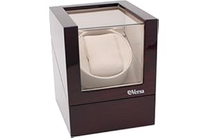 Single Watch Winder by Versa - Elite Automatic Watch Winder - Quiet Japanese Motor - 12 Settings - Compatible with Rolex's, Cartier, Omega, and More