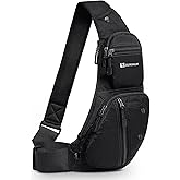SUIKIHUM Sling Backpacks for Men Women, Sling Chest Bag Shoulder Crossbody Bags for Casual Outdoor Travel, Black