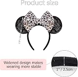 DRESHOW Glitter Mouse Ears Headband Sequin Bow Party Cosplay Costume Women view 2