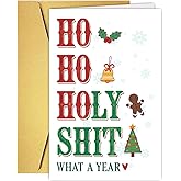RUALOVE Funny Snarky Christmas Card for Women Men Friend, Cheeky Xmas Cards Gifts for Best Friends Bestie Brother Sister, Rude Christmas Holidays Card for Husband Wife Boyfriend Girlfriend