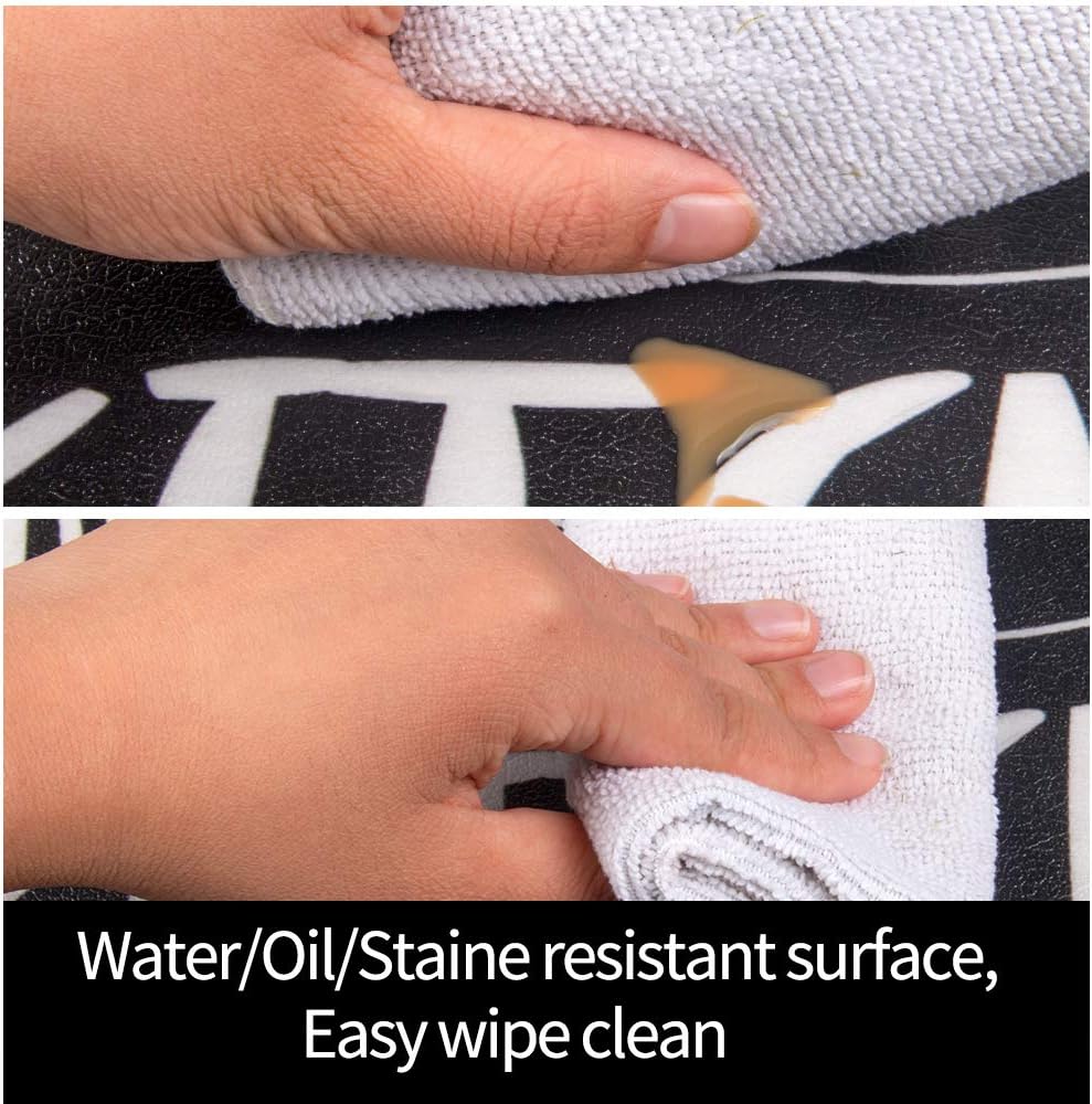 HEBE Anti Fatigue Kitchen Mat Set of 2 Non Slip Thick Cushioned Kitchen Rug Sets with Runner 17"x48"+17"x28" Heavy Duty Comfort Standing Mats Waterproof Kitchen Carpet: Kitchen & Dining