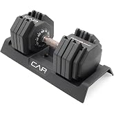 CAP ADJUSTABELL Adjustable Dumbbell Set, Premium Quick Select Adjustable Weights for Strength Training, Singles &amp; Pairs, 25 LB &amp; 55 LB, Hex Dumbbells, Multiple Handle Options