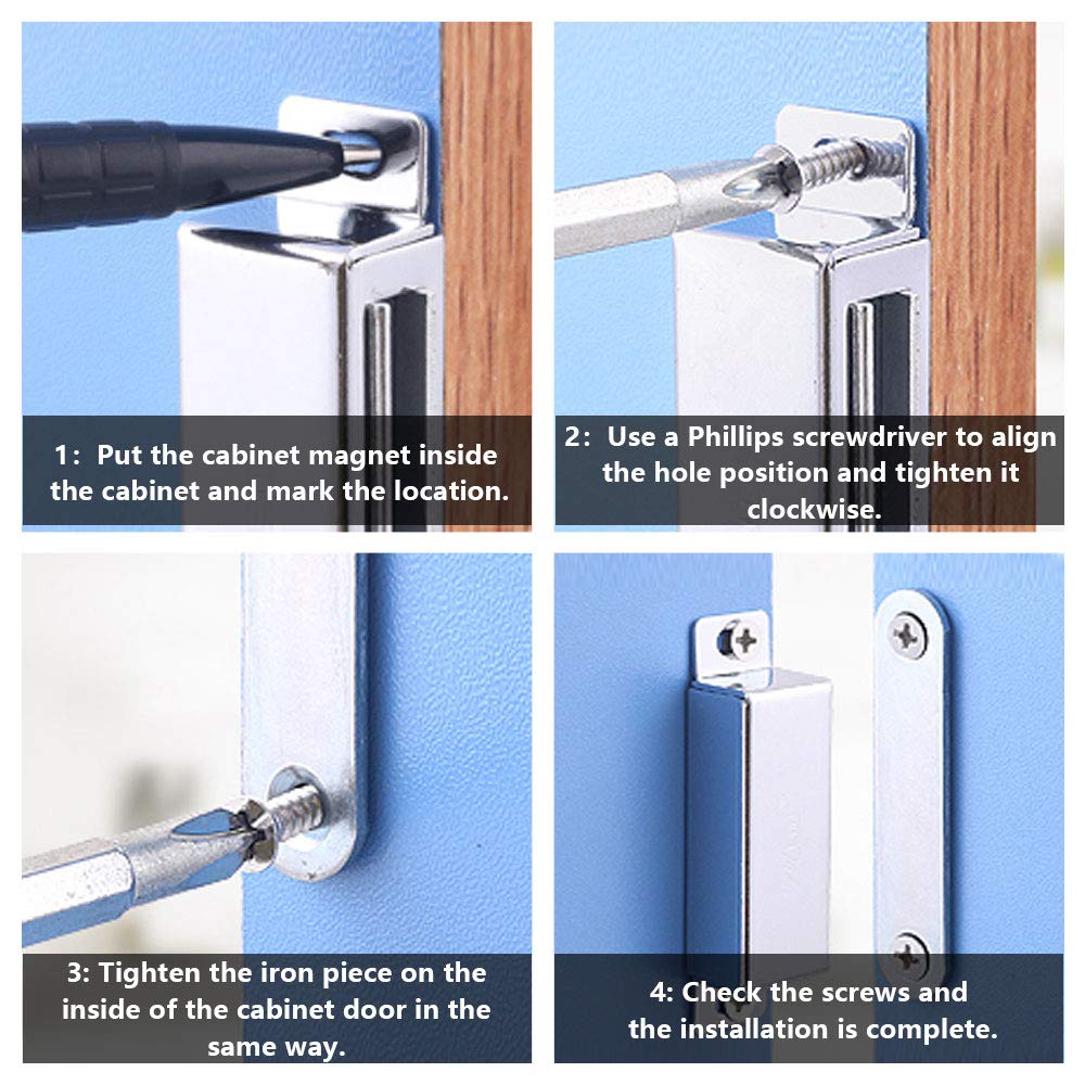 27kg Cupboard Cabinet Magnets Heavy Duty 4 Pack 95mm Strong