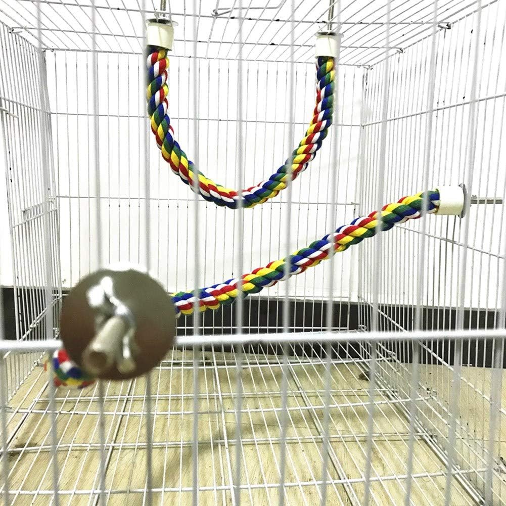 Coherny Parrot Toy Supplies Colorful Bird Rope Perches Bite Toy Comfy Perch Parrot Toys Climbing Rope for Cotton Bungee Bird Toy Perches Cage Accessories