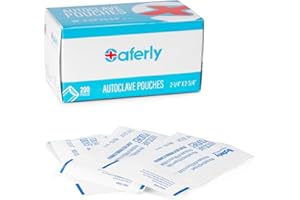 Saferly Sterilization Self-Seal Autoclave Pouches, Sterilizing Self-Sealing Pouch Bag for Dental Equipment and Instruments, 2.25" x 2.75", Box of 200