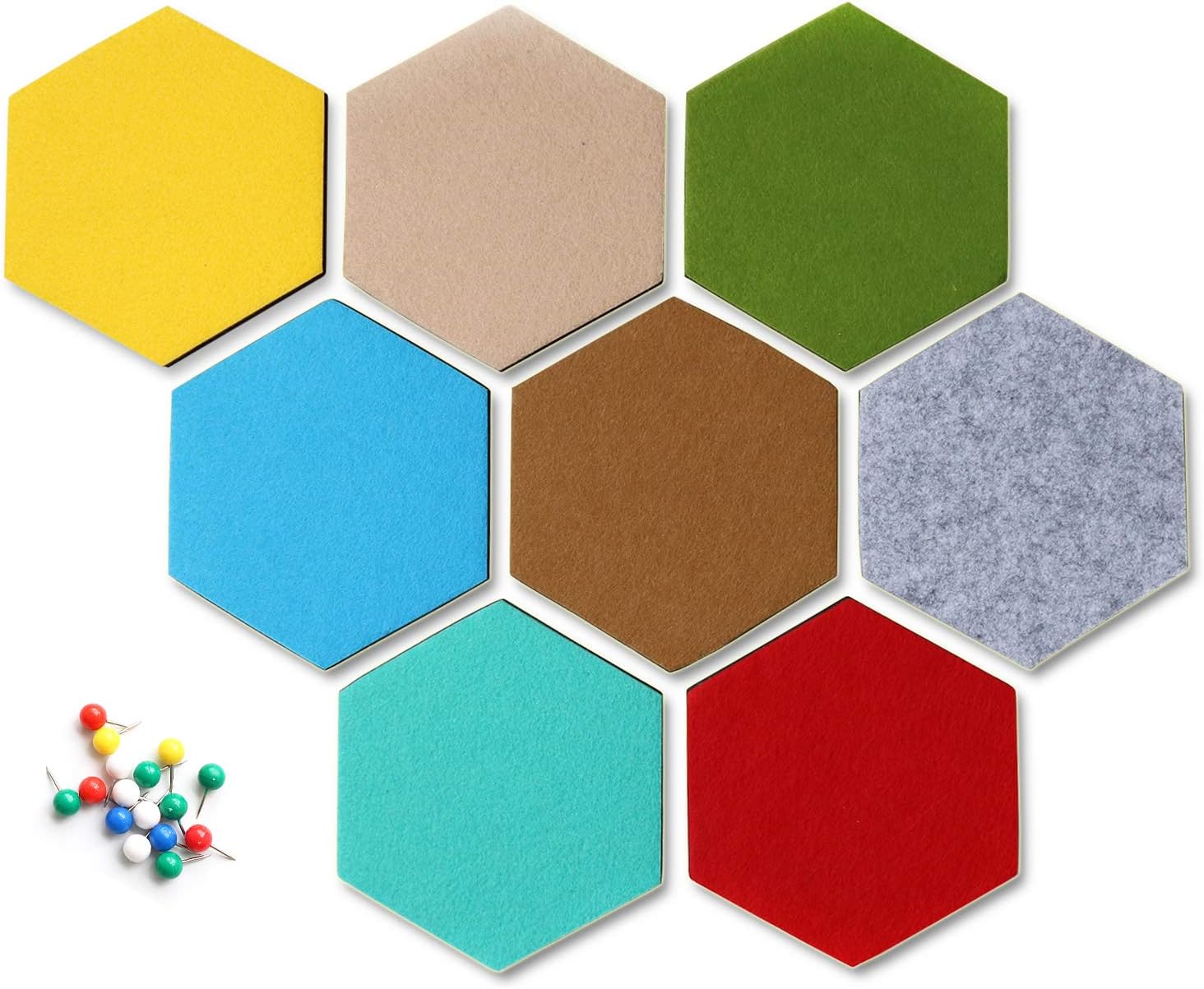 Yoillione Hexagon Felt Board Tiles Felt Memo Board, Bulletin Board Self