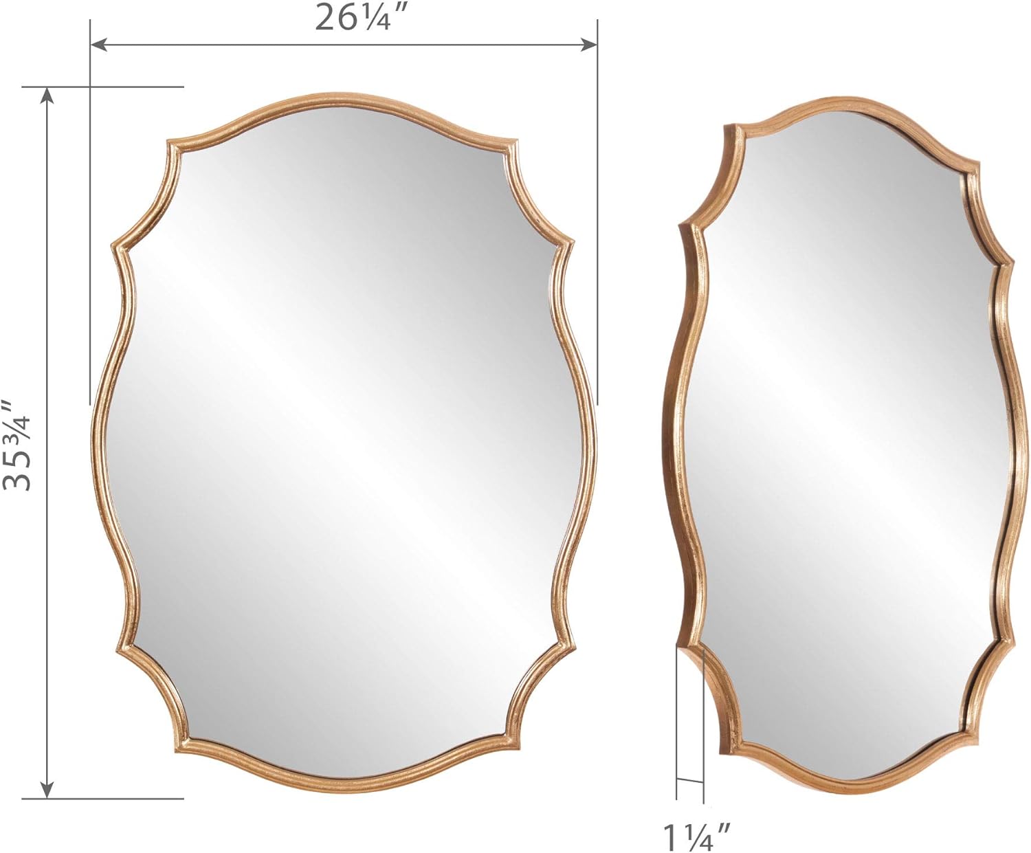 Patton Wall Decor 24x36 Gold Ornate Accent Wall Mounted Mirrors: Home & Kitchen