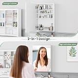 Dripex Single Door Bathroom Mirror Cabinet White 50x70cm Wall Mounted view 7