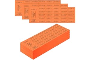 Kosiz 504 Sheets 25 Bid Raffle Ticket with Different Numbers Per Sheet Chinese Auction Tickets for Events Church Basket Auction Silent (Orange)