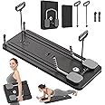JANUA Pilates Board - 2024 Pilates Reformer Set, Multi-Purpose Foldable Pilates Reformer Board for Home, 5 in 1 Pilates Sliding Board (Black)