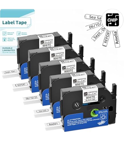 JINTUM TZe-231 Labeltape – 6 Rollen, 12 Mm Wit, Compatibel Met Brother P-Touch Labelprinters