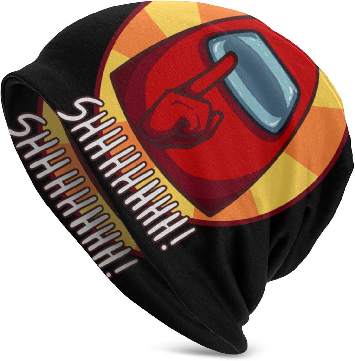 Among Us Silence Shhh Adult Men S Knit Hat Unisex Adult Beanie Hat Hip Hop Knit Fashion Cap Headwear Black Amazon Ca Clothing Accessories