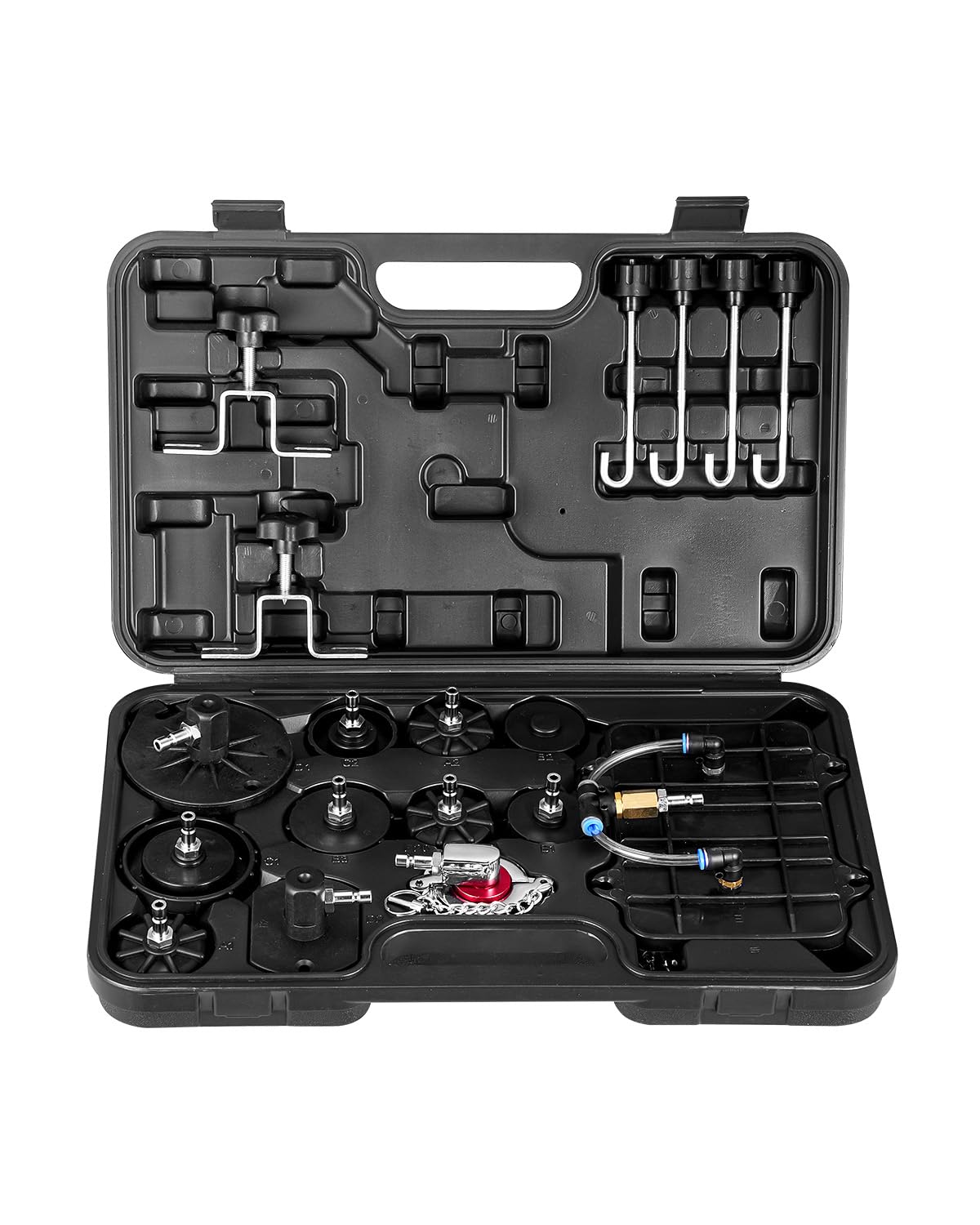 Photo 1 of VEVOR Brake Master Bleeder Kit, 12 Pcs, Professional Brake Bleeder Adapter Set with Complete Kit & Handle, Durable Brake Bleeder Adapter for Brake Fluid Filling Fit for Most New & Old Vehicles**USED**