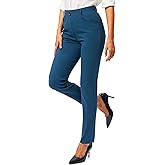 Rammus Womens Yoga Dress Pants with Pockets Stretch Work Leggings for Women Pull On Skinny Slacks for Business Office Casual