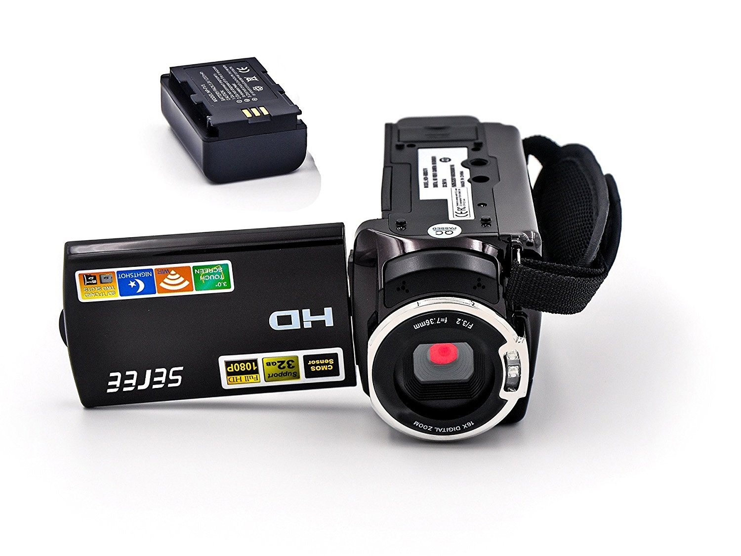 SEREE Camcorder WIFI Video Camera FHD 1080P 60FPS Night Vision Camcorder 20MP 16X Digital Zoom 3 Inch Touch Screen