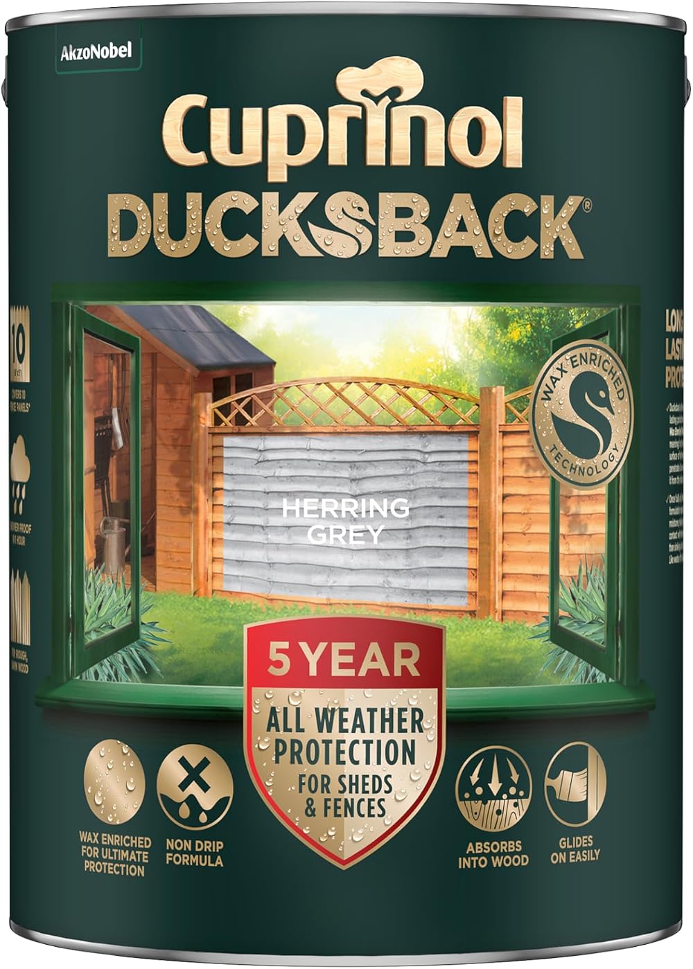 Cuprinol Cuprnol 5 Year Ducksback Herring Grey 5L