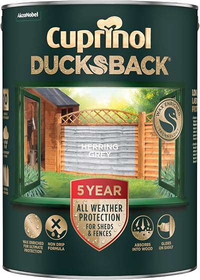 Cuprinol Cuprnol 5 Year Ducksback Herring Grey 5L
