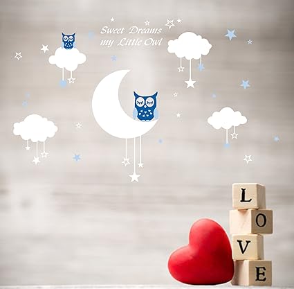 Bebe Chouette Sur Branche Avec Lune Et Stickers Muraux Oiseaux 5 X Hibou Mignon Chambre Decor Garcons Filles Chambre Decoration Mur Art Accessoires Et Decorations Decorations Murales Napravi Rs