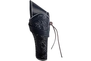 Hulara Full Grain Buff Leather Cross Draw Holster Gun Holder 22 .38/357 .44/45 Cal Revolver Gun Western Holster Fit 4" to 8" 