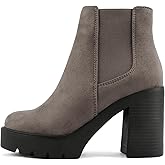Soda EDITOR ~ Women Lug Sole High Heel Chelsea Fashion Ankle Boot w/Double Elastic Gore