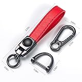 SDSHSM Genuine Leather Car Keychain for for Ford