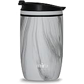 MIRA 12 oz Travel Coffee Mug - Insulated Stainless Steel Tumbler with Screw Lid - French Granite