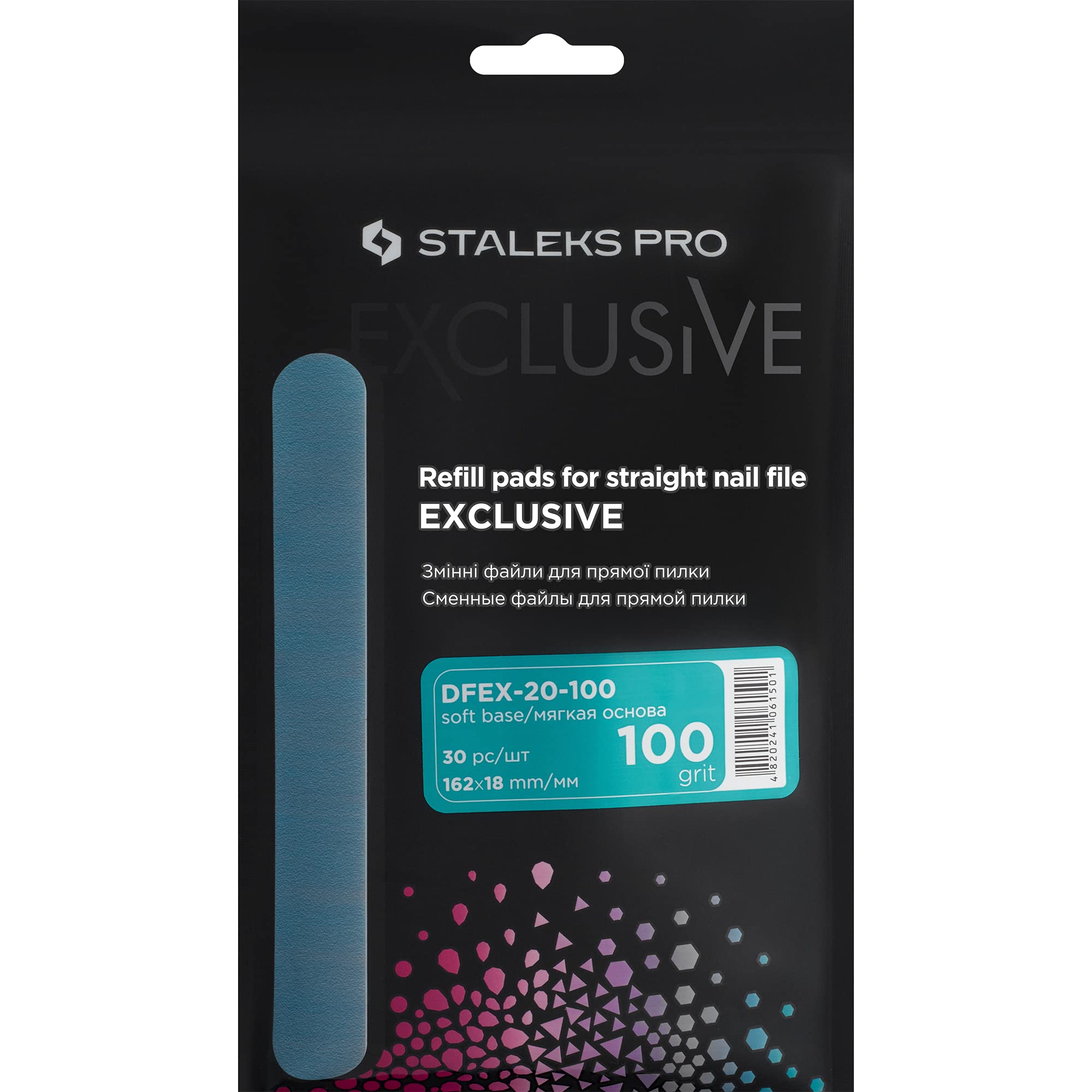 Staleks Disposable Files for Straight Nail Files (Soft Base) EXCLUSIVE 20 (30 Pieces) (DFEX-20-100 Grain)