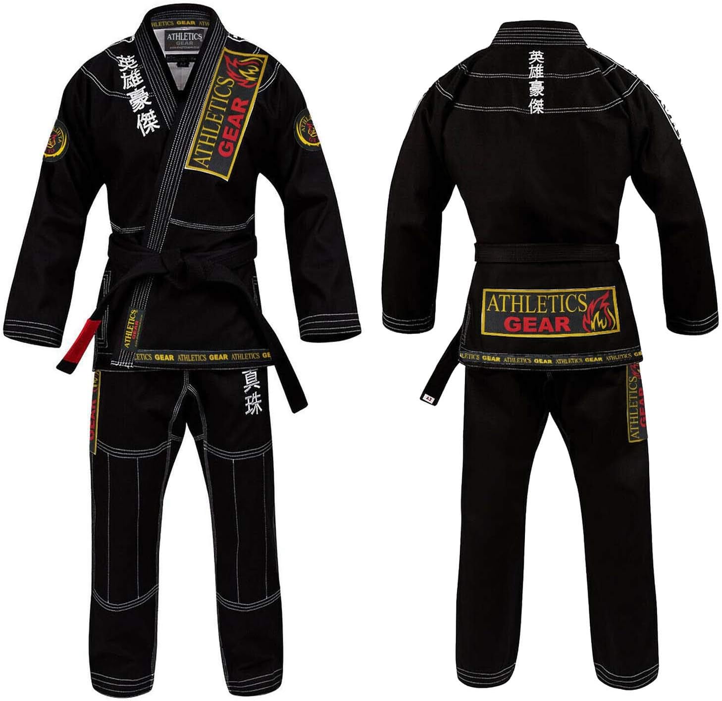 BJJ Gi Brazilian Jiu Jitsu Gi Uniform Suits by Athletics Gear | 100% Cotton Pearl Weave Fabric, Light Weight for Kids, Men & Women