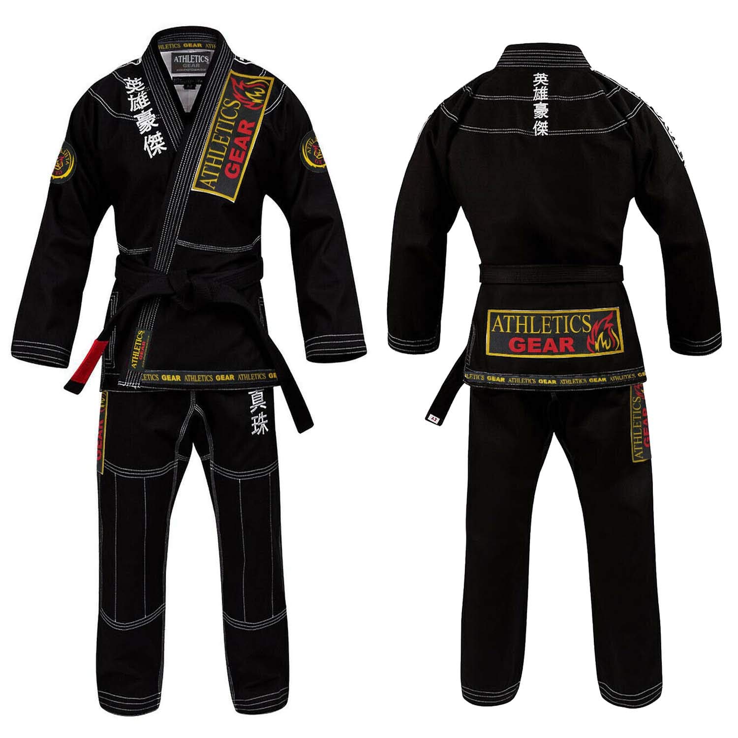 BJJ Gi Brazilian Jiu Jitsu Gi Uniform Suits by Athletics Gear | 100% Cotton Pearl Weave Fabric, Light Weight for Kids, Men & Women