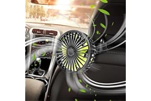 OUFFUN Car Fan, USB Car Fan for Backseat Car Cooling Fan, 3 Speeds Strong Wind 5V Rear Seat Fans Powerful Quiet Ventilation Fan with Adjustable Clip Electric Car Seat Fan for Vehicles RV SUV Truck Pickup VAN