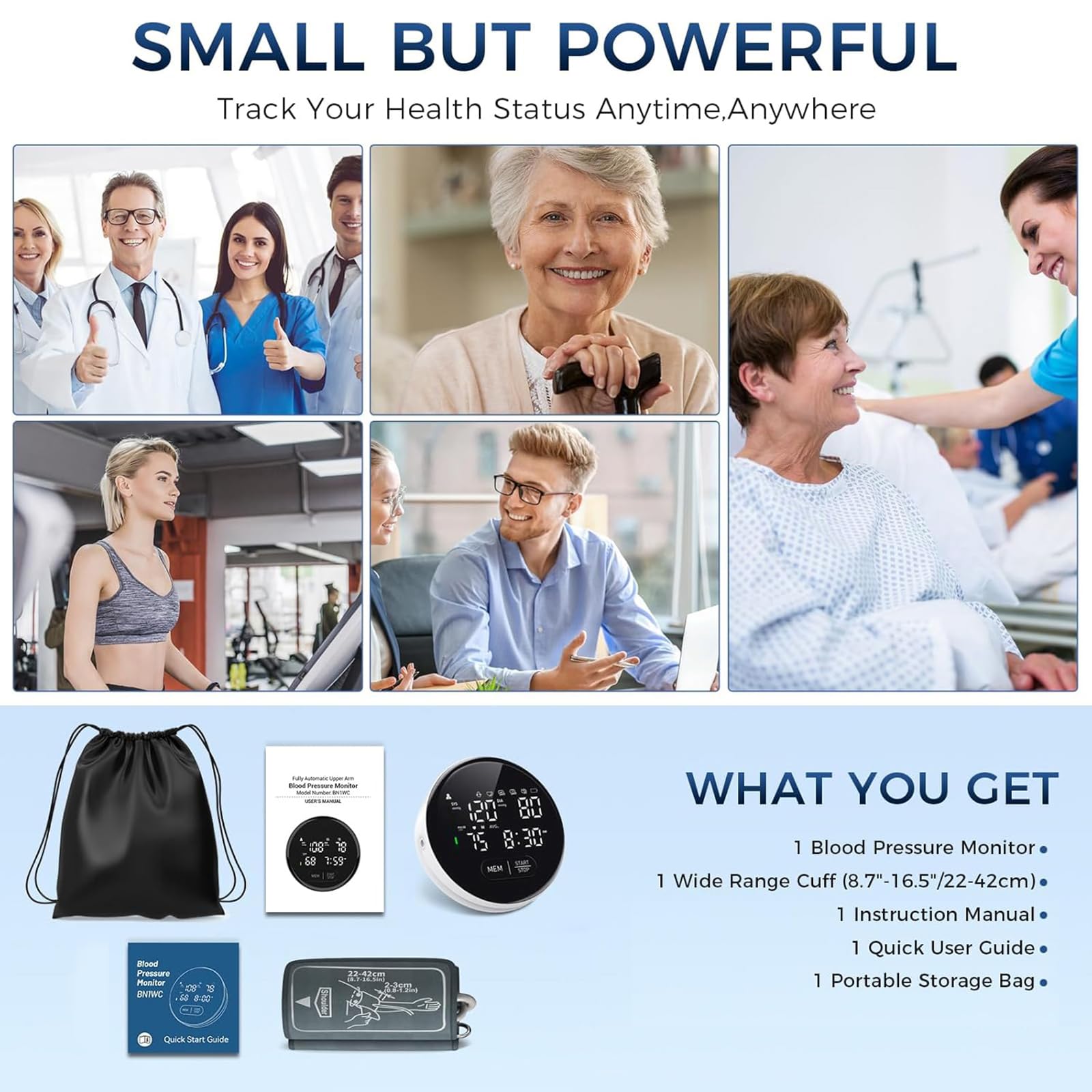 Blood Pressure Monitor Upper Arm Automatic Monitors for Home Use Adjustable 8.7