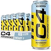 Cellucor C4 Carbonated Zero Sugar Energy Pre Workout Drink + Beta Alanine, (NEW) Sparkling Arctic Snow Cone, 16 Fl Oz, Pack of 12