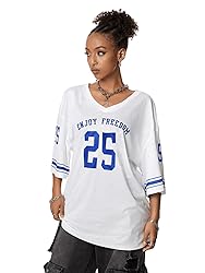 SOLY HUX Jersey Shirts for Women Oversized T-Shirt