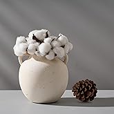 PORCER Ceramic Vase, 5.8 Inch Terracotta Vase with Handles, Boho Decor Decorative Vase, Rustic Vase for Home Decor, Farmhouse, Living Room, Table - Beige