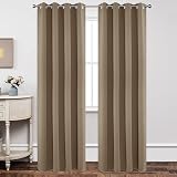 Joydeco Blackout Curtains 95 Inch Length 2 Panels Thermal Insulated Khaki