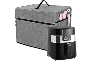 CATOTEL Air Fryer Cover with Pockets Foldable Electric Pressure Cooker Dust-proof Cover Fits for Most Air Frye Kitchen (Only Cover)