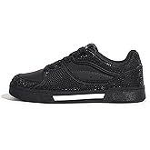 LUCKY STEP Women's Rhinestone Sneakers Sparkly Bling Glitter Wedding Tennis Shoes Fashion Casual Walking Comfortable Shiny Footwear